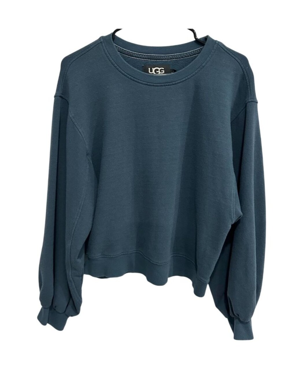 UGG Large Blue Crewneck Sweatshirt Balloon Sleeve Relaxed Fit Cozycore Soft Girl